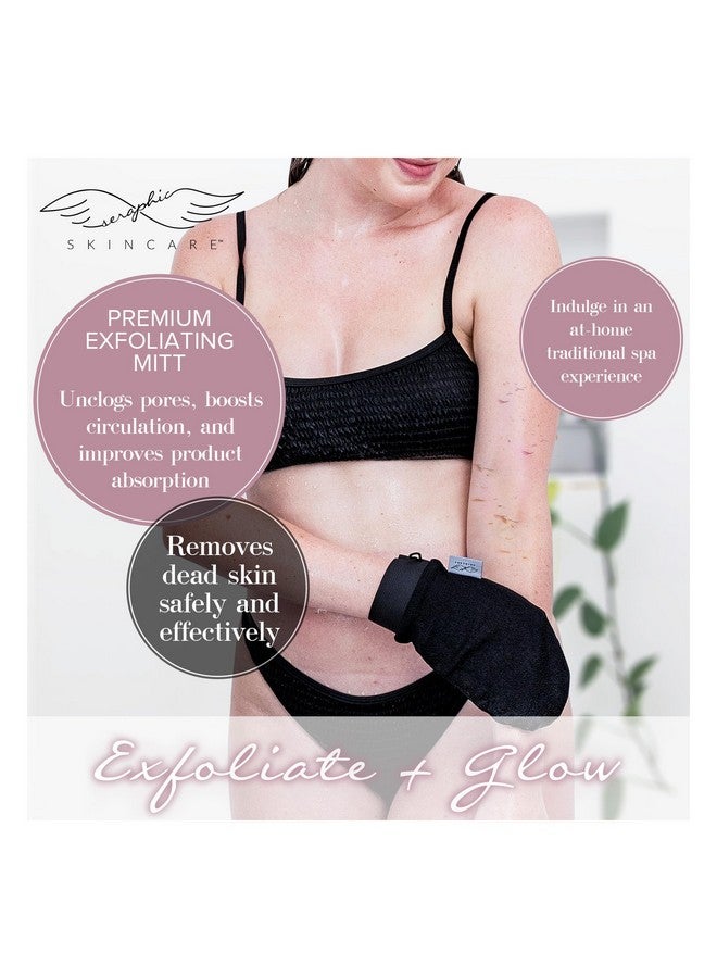 Seraphic Skincare Seraphic Skincare (Original) Premium Exfoliating Mitt for Body (1pc) - 100% Vegan Viscose Traditional Body Scrub Glove Kessa Korean Washcloth - Body Exfoliator for Self-Tan Removal & Keratosis Pilaris - Image 2