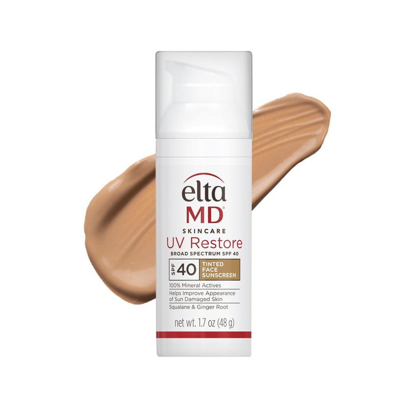 EltaMD UV Restore Tinted Sunscreen for Face SPF 40, Tinted Mineral Sunscreen for Sun Damaged Skin Repair Face, Anti Aging Zinc Oxide Moisturizer Formula, 1.7 oz - Image 1
