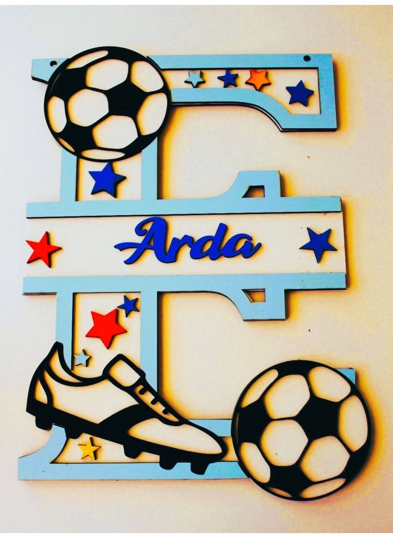 Mrc Hediye Sepeti Mrc Gift Basket Children's Room Door & Wall Decoration Personalized Letter E  - Image 4