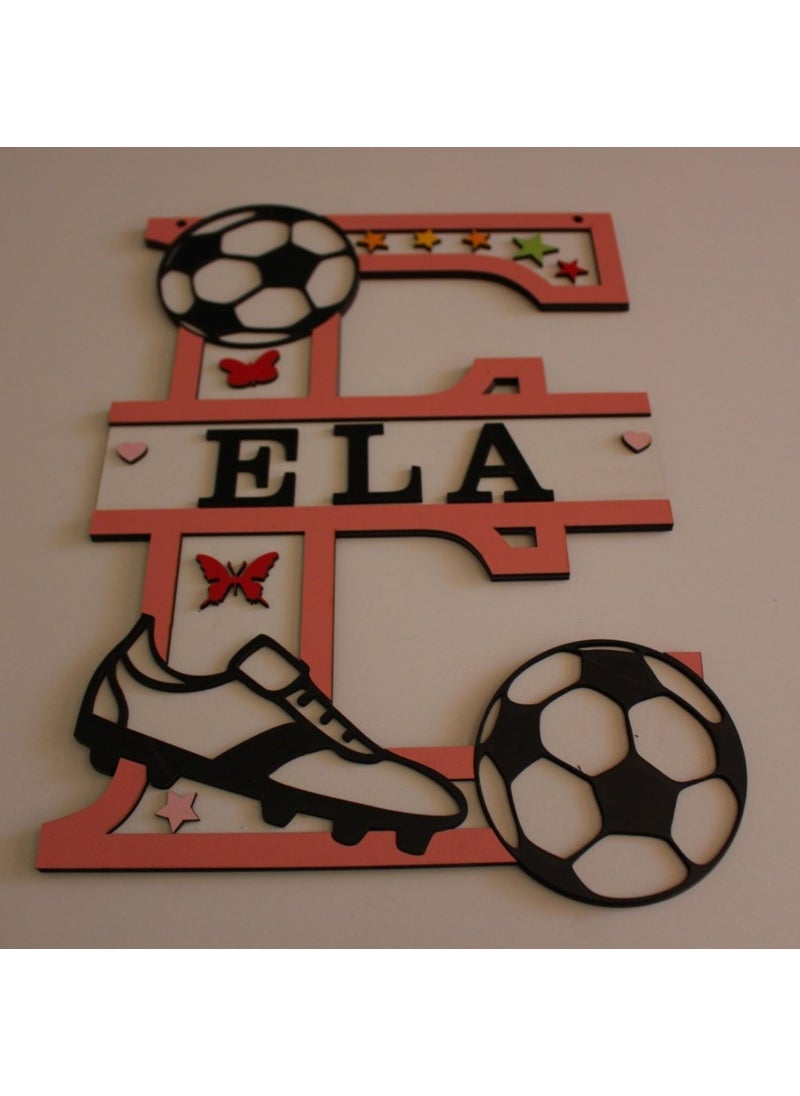 Mrc Hediye Sepeti Mrc Gift Basket Children's Room Door & Wall Decoration Personalized Letter E  - Image 1