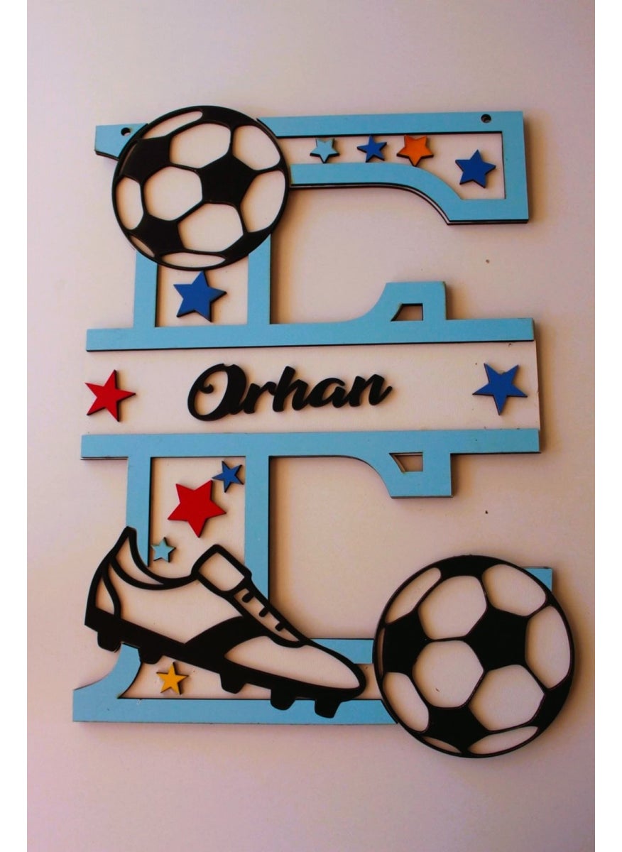 Mrc Hediye Sepeti Mrc Gift Basket Children's Room Door & Wall Decoration Personalized Letter E  - Image 5
