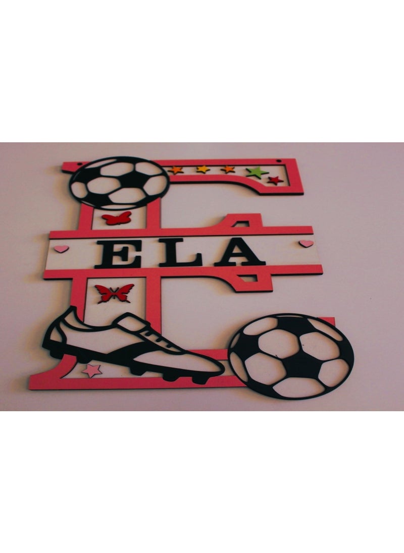 Mrc Hediye Sepeti Mrc Gift Basket Children's Room Door & Wall Decoration Personalized Letter E  - Image 3