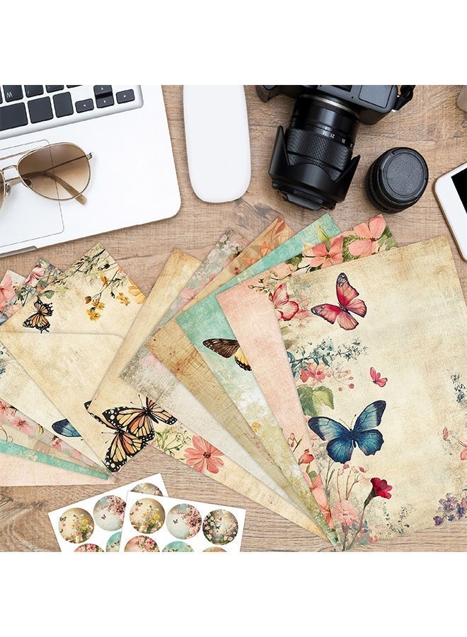 كوانتوم 72 ورق قرطاسية وأظرف مجموعة، 24 ورقة كتابة 24 ظرف متطابق 24 ملصق مستدير، طقم ورق ثابت لطيف - Image 4