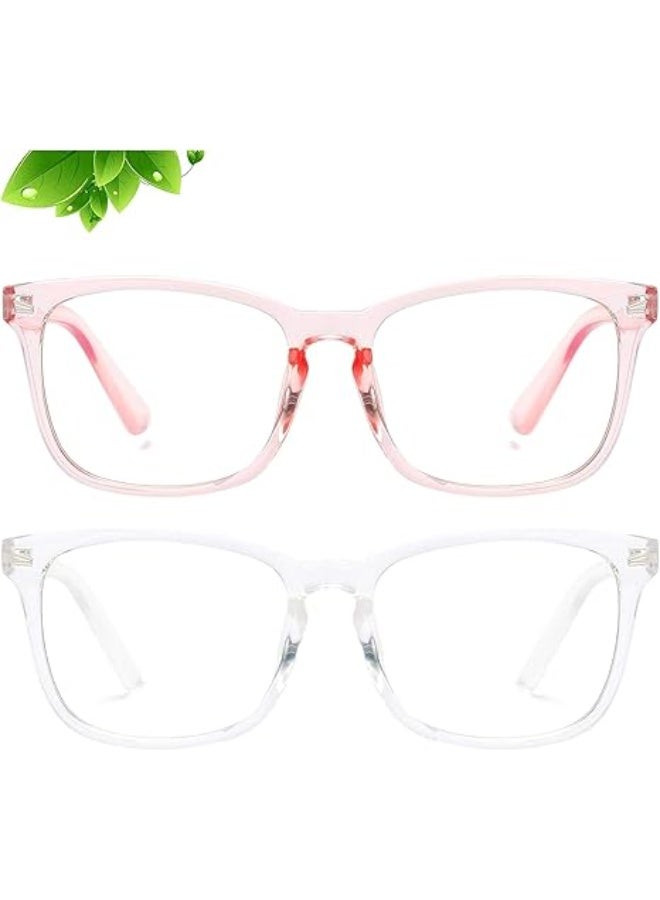 نظارات 2 PACK للأطفال، تمنع الضوء الأزرق، للرجال والبنات، لألعاب الكمبيوتر والتلفزيون، إطار نظارات خفيف الوزن (للعمر من 4 إلى 12 سنة) - Image 1