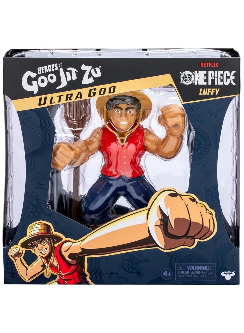 GOO JIT ZU Heroes of Goo Jit Zu – One Piece Luffy Stretchy 7" Collectible Action Figure with Accessories  - Image 1