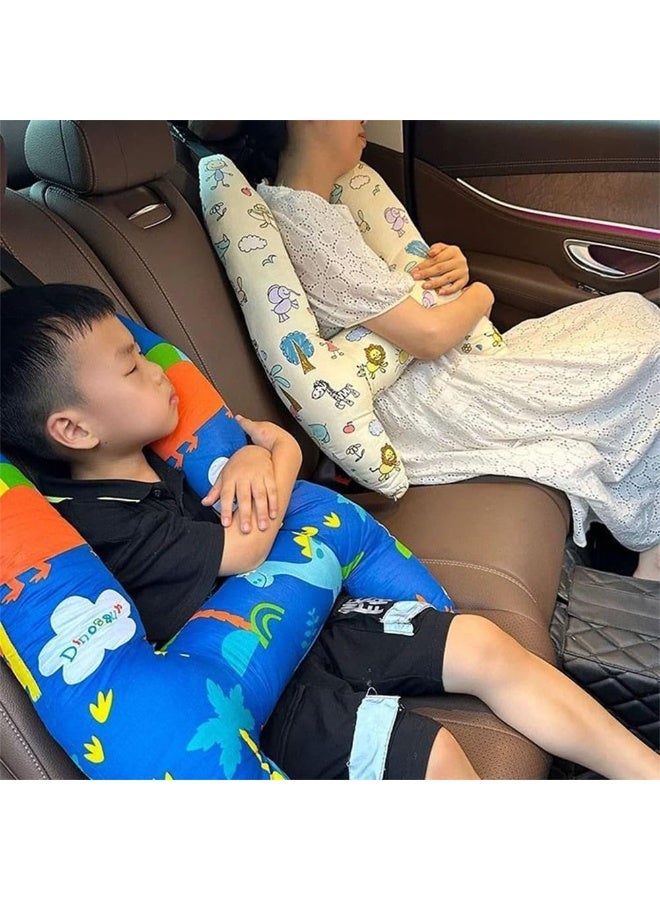 MostNow Kid Car Sleeping Head Support Pillow, Travel Pillow with Headrest Head, Neck, Arm Support for Kids. H-Shape Kid Car Sleeping Head Support. (Blue) - Image 4