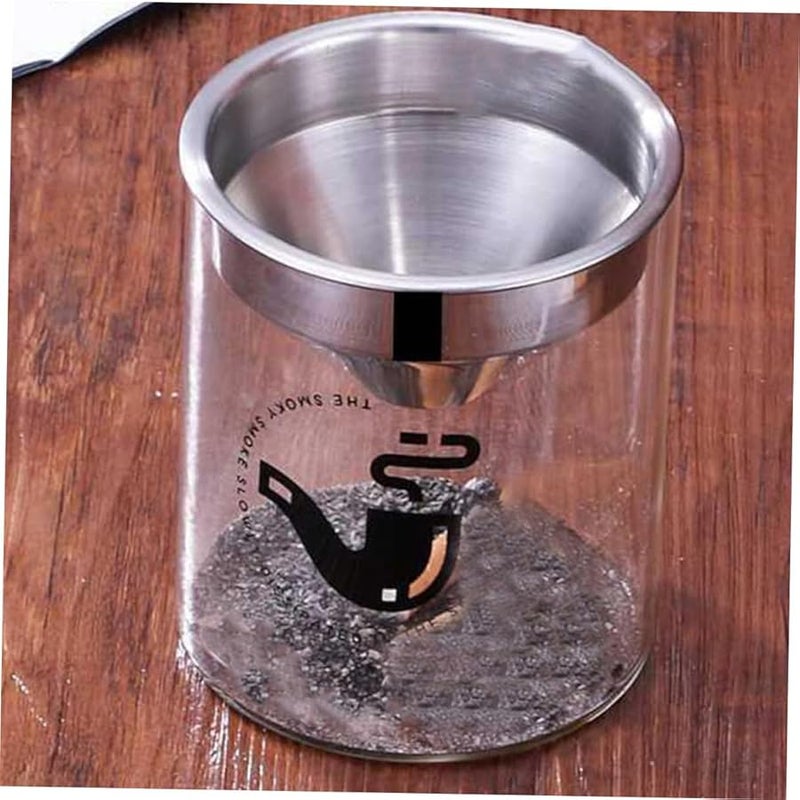 Silver Windproof Glass Ashtray With Lid Odorless Easy Clean Indoor Outdoor Use - Image 5