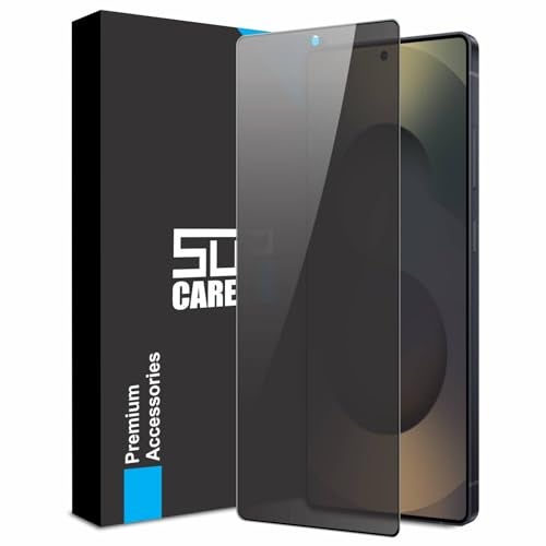 SupCares Privacy Tempered Glass for Samsung Galaxy S25 Ultra (6.9 Inch) With Installation Kit | Military-Grade Gorilla Screen Protector | Edge to Edge Coverage | Black - Image 1