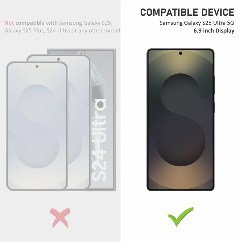 SupCares Privacy Tempered Glass for Samsung Galaxy S25 Ultra (6.9 Inch) With Installation Kit | Military-Grade Gorilla Screen Protector | Edge to Edge Coverage | Black - Image 2