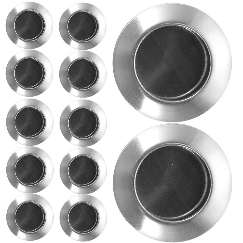 Stainless Steel Recessed Cabinet Handles 16Pcs Round Hidden Drawer Pulls For Kitchen Wardrobe - Image 2