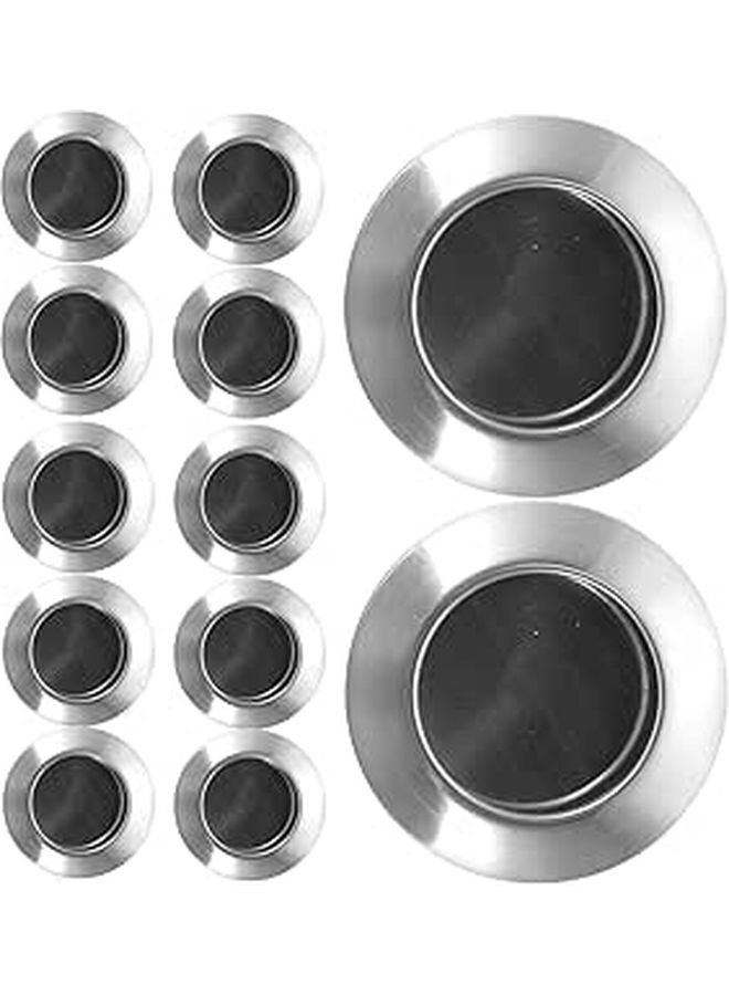 Stainless Steel Recessed Cabinet Handles 16Pcs Round Hidden Drawer Pulls For Kitchen Wardrobe - Image 1