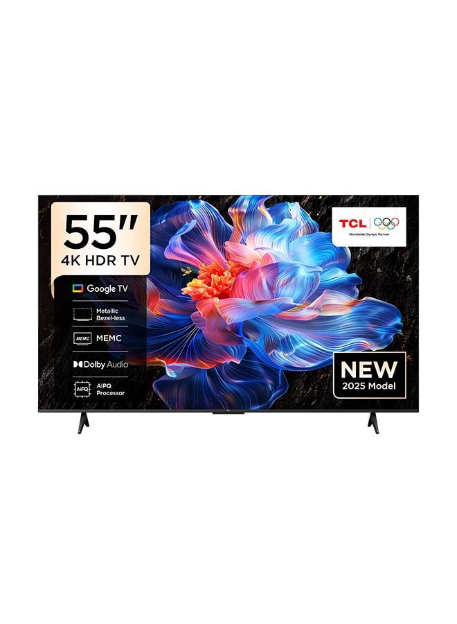 تي سي إل تلفاز ذكي 55 بوصة P6K LED 4K UHD HDR | جوجل TV، 60 هرتز، HDR 10، معالج AiPQ، صوت دولبي، MEMC، HDMI 2.1، بلوتوث 5.2، واي فاي 5، تصميم بدون حواف، (طراز 2025) - Image 1