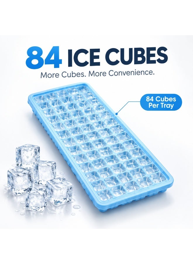 Lukadah 84 Grid Ice Cube Tray with Lid, Plastic Ice Cube Mold, Multicolour Ice Tray for Freezer, Easy Release Square Ice Cube Maker, Stackable Food Grade Plastic Tray for Water, Juice, Coffee, Cocktails & Cold Drinks (Multi-colour) - Image 4