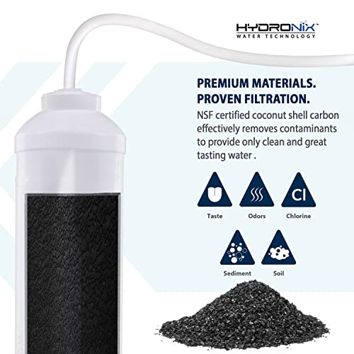Hydronix 5 Pack ICF-10 Reverse Osmosis Post Polishing, Fridge & Ice Inline Coconut GAC Water Filter, 2000 Gal 1/4" NPT - Image 4