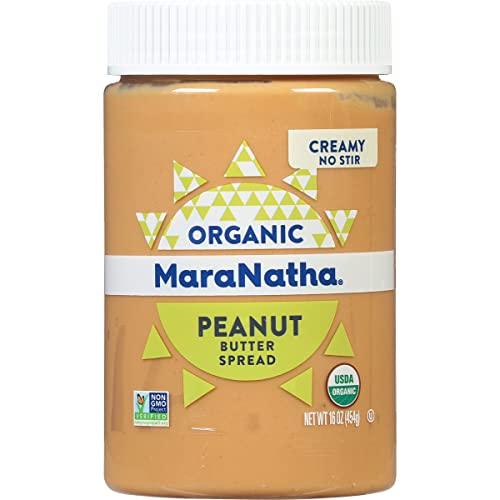 MaraNatha Organic Creamy Peanut Butter Spread No Stir 16 Ounce Jar - Image 1