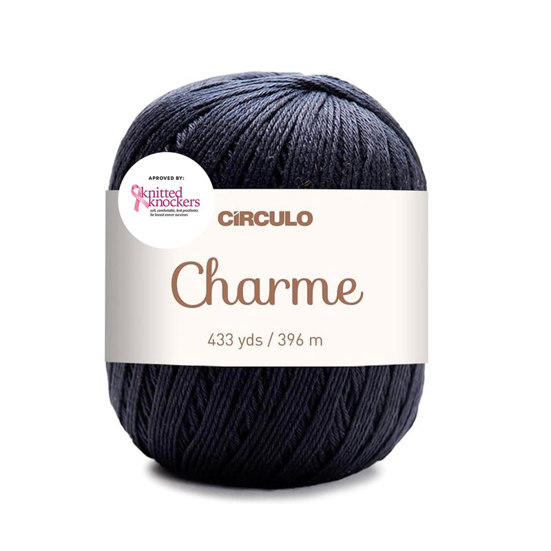 CÃRCULO Circulo Charme Yarn for Crochet and Knitting 433 yds 100 Mercerized Brazilian Virgin Cotton Soft Sport Weight Color 8990 Black - Image 3