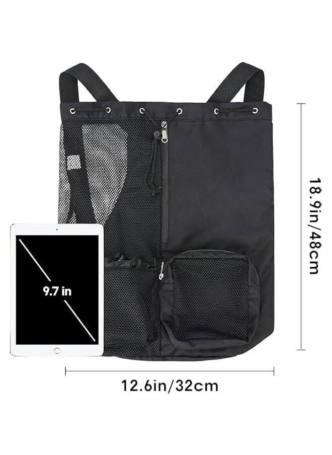 HOOKOR Mesh Swim Bag, Drawstring Backpack with Wet Pocket Beach Backpack for Swimming, for Swimming, Gym, and Workout Gear  - Image 5