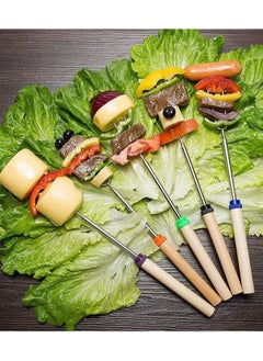 Y&D Campfire Roasting Sticks for Marshmallow and Hot Dog KASTWAVE Set of 8 Telescopic Skewers Extra Long Heavy Duty Forks Fire Pit & Fireplace, Camping Grill Accessories with Portable Bag  - Image 4