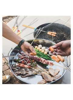 Y&D Campfire Roasting Sticks for Marshmallow and Hot Dog KASTWAVE Set of 8 Telescopic Skewers Extra Long Heavy Duty Forks Fire Pit & Fireplace, Camping Grill Accessories with Portable Bag  - Image 2