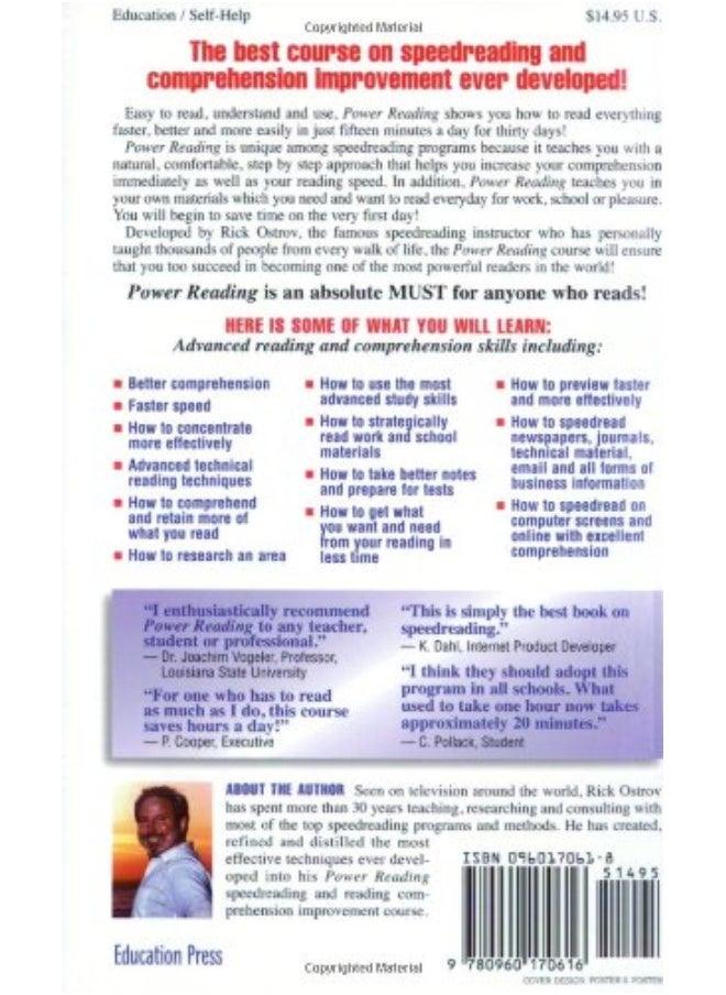 null - Power Reading: The Fastest, Best, Easiest Course on Speedreading and Comprehension Ever Developed! - Image 1