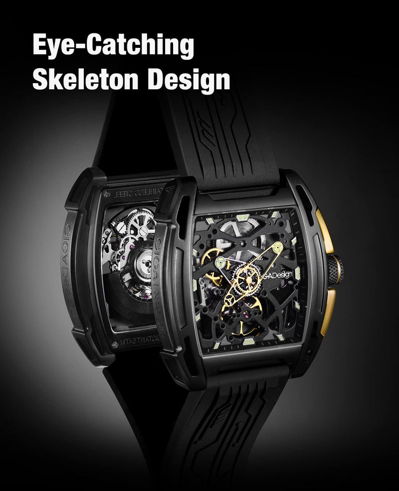 CIGA Design ساعة رجالية من سلسلة CIGA Design Silicone Z Exploration Analog Dial Black - Z062-Blgo-W5Bk، سوار أسود - Image 4