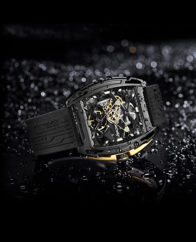 CIGA Design ساعة رجالية من سلسلة CIGA Design Silicone Z Exploration Analog Dial Black - Z062-Blgo-W5Bk، سوار أسود - Image 5
