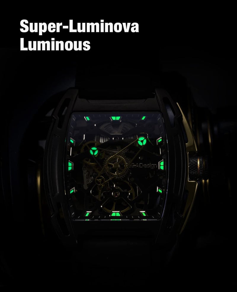 CIGA Design ساعة رجالية من سلسلة CIGA Design Silicone Z Exploration Analog Dial Black - Z062-Blgo-W5Bk، سوار أسود - Image 3