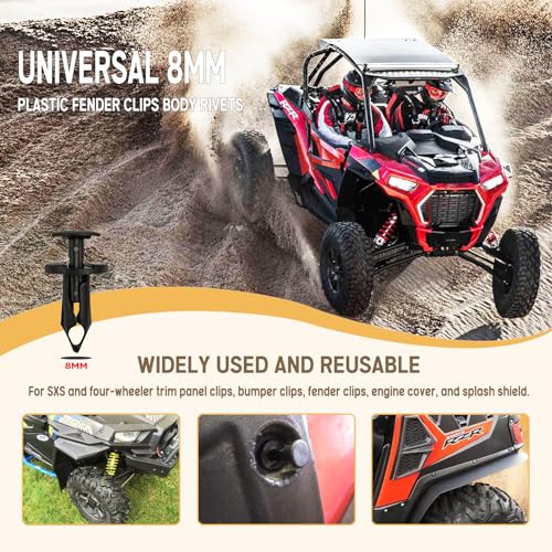 UNIGT 150 قطعة مثبتات هيكل ATV UTV دبابيس دفع متوافقة مع Can Am 293150089 Polaris 7661855 RZR Ranger سوزوكي كاواساكي Rancher 90653-HC4-900 مشابك بلاستيكية للرفارف - Image 2