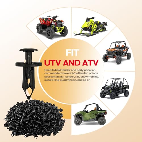 UNIGT 150 قطعة مثبتات هيكل ATV UTV دبابيس دفع متوافقة مع Can Am 293150089 Polaris 7661855 RZR Ranger سوزوكي كاواساكي Rancher 90653-HC4-900 مشابك بلاستيكية للرفارف - Image 3