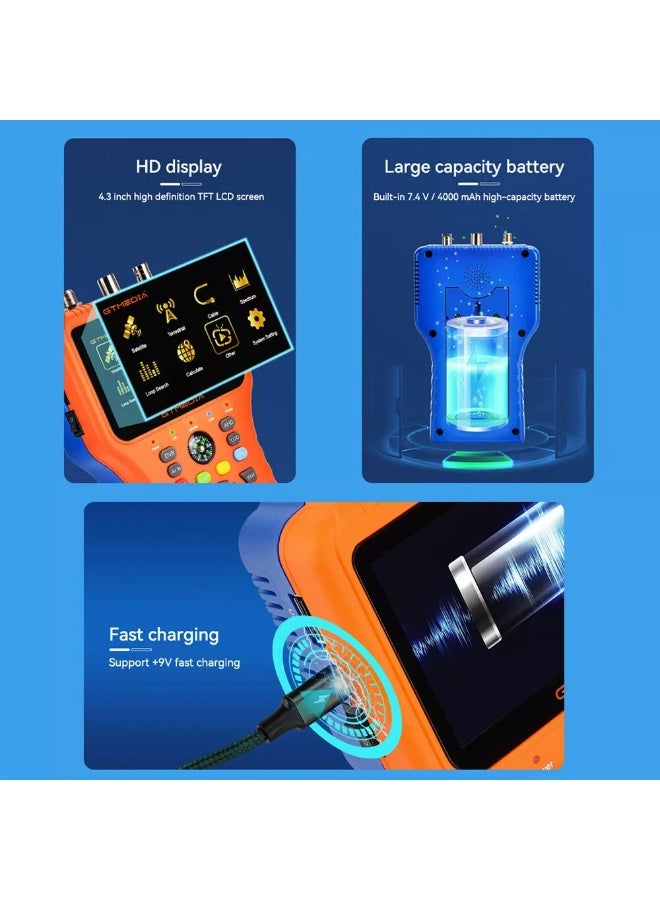 Gtmedia Upgraded V8 Finder Pro2 Satellite Signal Finder Meter SAT Finder DVB-S2X/S2/S/T2/T/C Signal Receiver MPEG for Adjusting Sat Dish - Image 4