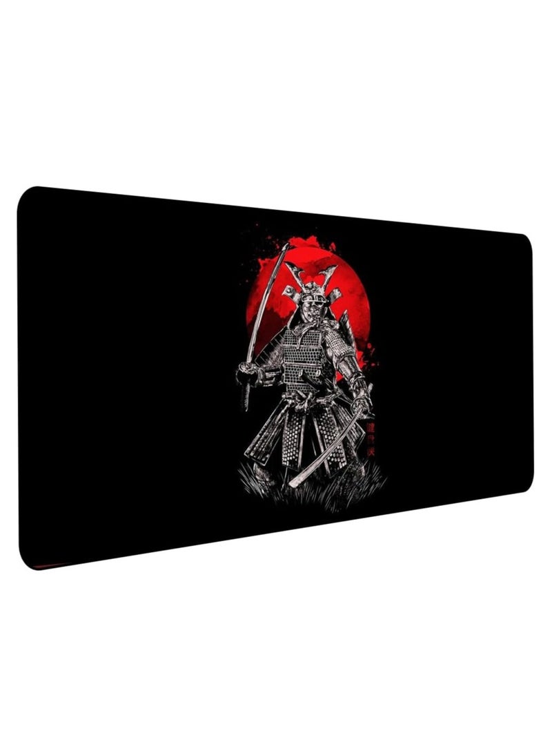 Japanese Iron Samurai Gaming Mouse Pad (70× 30cm) for Keyboard and Mouse Desk Mat – Anti Slip Rubber Base – Stitched Edges – Waterproof – Speed Edition - Image 1