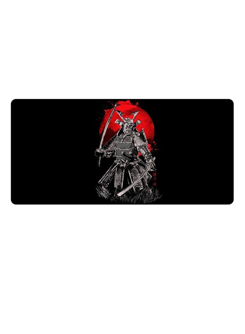 Japanese Iron Samurai Gaming Mouse Pad (70× 30cm) for Keyboard and Mouse Desk Mat – Anti Slip Rubber Base – Stitched Edges – Waterproof – Speed Edition - Image 3
