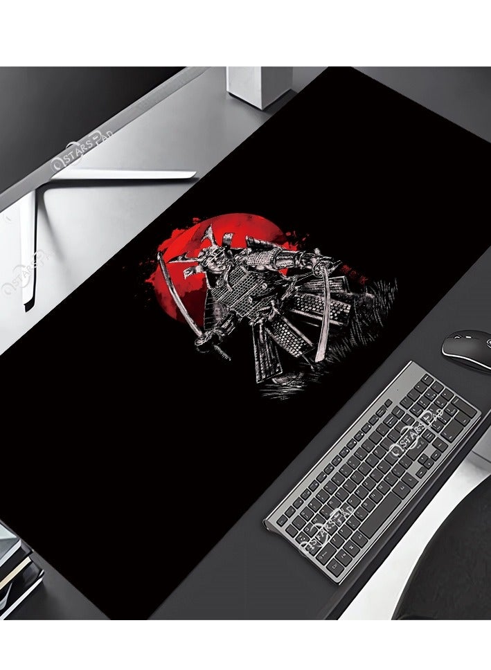 Japanese Iron Samurai Gaming Mouse Pad (70× 30cm) for Keyboard and Mouse Desk Mat – Anti Slip Rubber Base – Stitched Edges – Waterproof – Speed Edition - Image 4