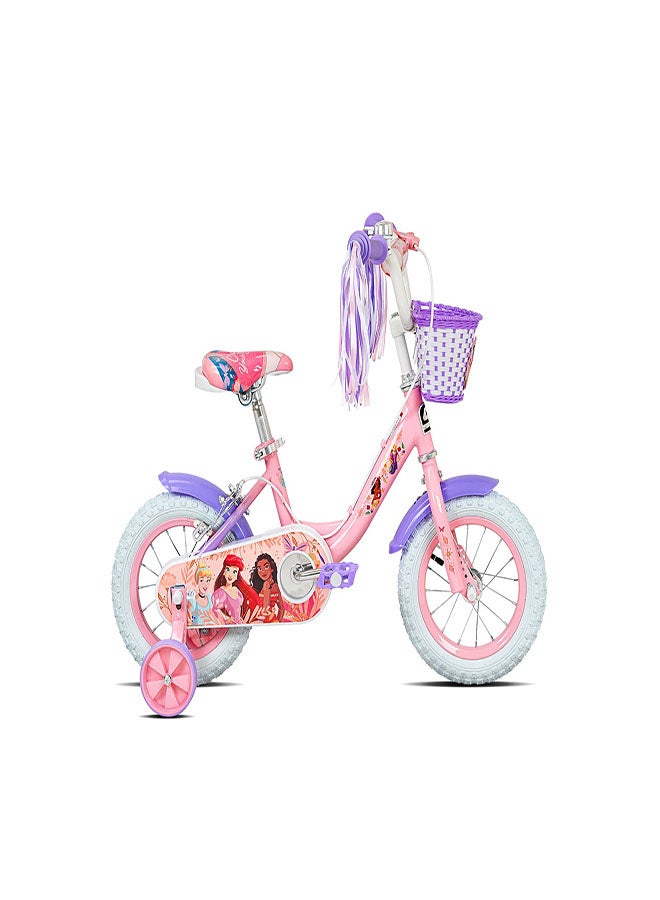 Spartan Disney Princess Magical Kids Bike | 12 Inch Wheel Size With Training Wheels | Single Speed | Pink Color - Image 1