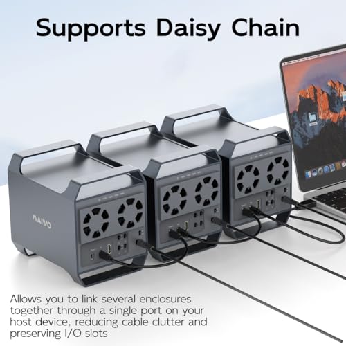 MAIWO 4 Bay Hard Drive Enclosure with USBC 10 Gbps Speed 4Bay DAS Design for 35 SATA HDDs with 2 Cooling Fans USB31 HDD Enclosure Daisy Chain Expansion DASNO RAID - Image 3