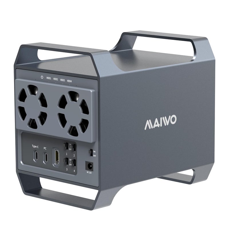 MAIWO 4 Bay Hard Drive Enclosure with USBC 10 Gbps Speed 4Bay DAS Design for 35 SATA HDDs with 2 Cooling Fans USB31 HDD Enclosure Daisy Chain Expansion DASNO RAID - Image 2