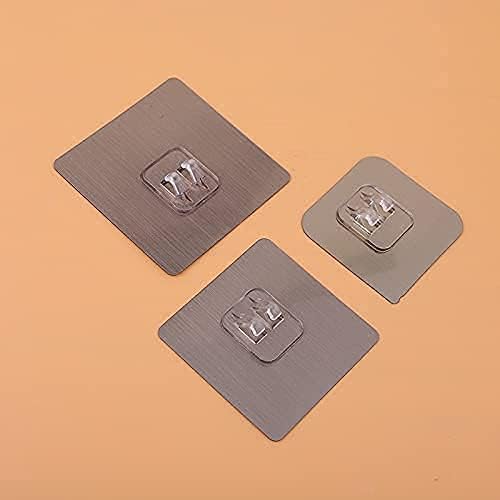 MBKOH MBKOH Magic Plastic Adhesive Sticker for Bathroom Wall Self Corner Shelves for Bathroom Wall Self Corner Shelves, Silver, (Pack of 8)  - Image 2