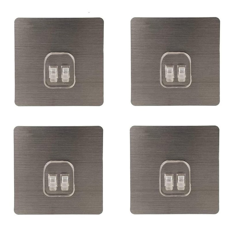 MBKOH MBKOH Magic Plastic Adhesive Sticker for Bathroom Wall Self Corner Shelves for Bathroom Wall Self Corner Shelves, Silver, (Pack of 8)  - Image 1