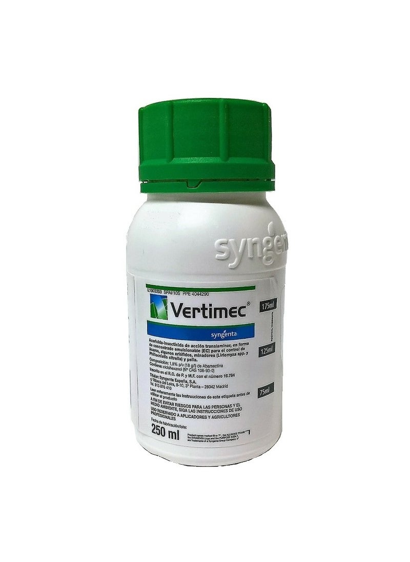 syngenta - Vertimec Abamectin 1.8 EC Acaricide Insecticide 250 ml by Syngenta It is Specially Formulated to Control a Wide Range of Mites and Insect Pests on Various Crops Ensuring Healthy Plant Growth and Maximizing Yield Potential. - Image 1