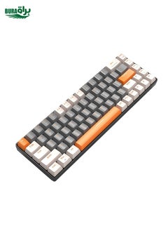 ZIYOU LANG K68 68 Keys Bluetooth Wireless Dual Model Mechanical Keyboard, Style: Green Shaft Version (Milkshake)
