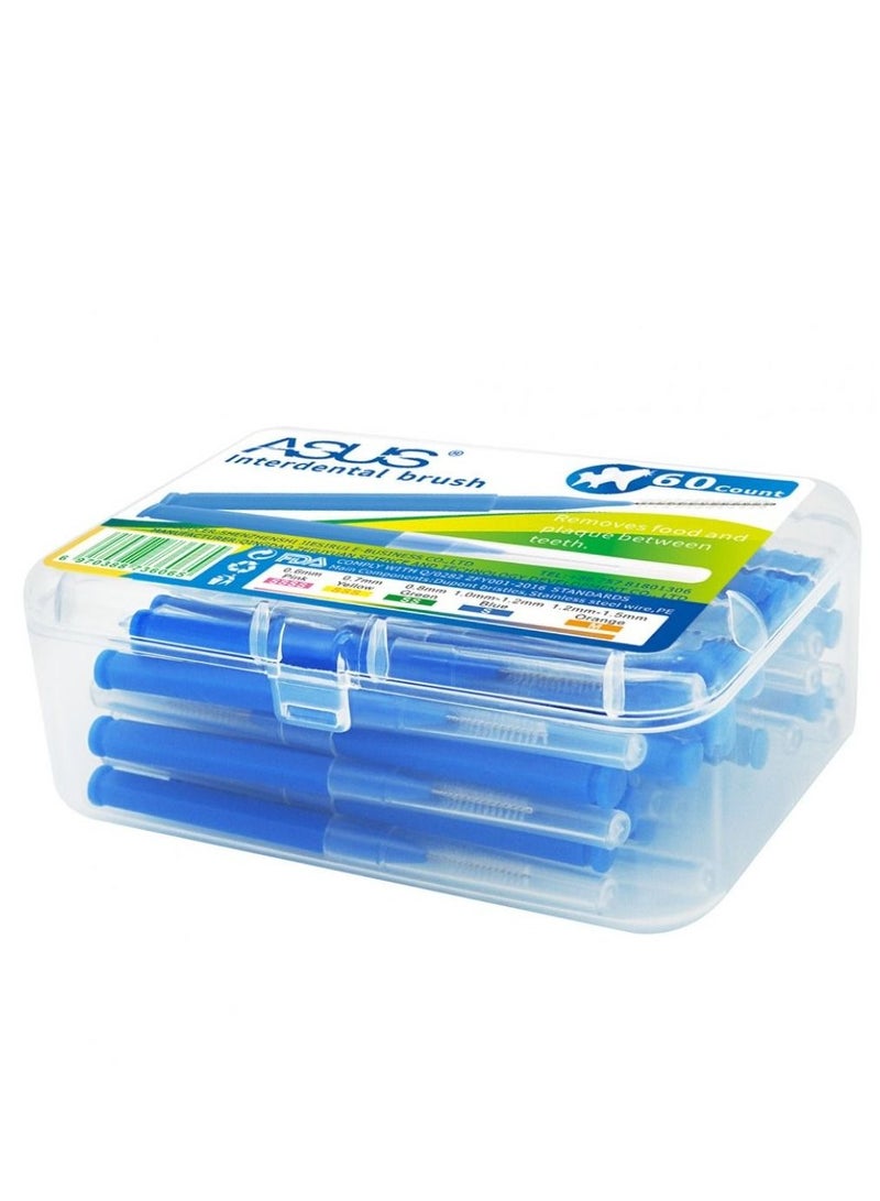 أسوس 60 قطعة 1.0-1.2 مللي متر فراشي بين الأسنان أزرق - Image 2