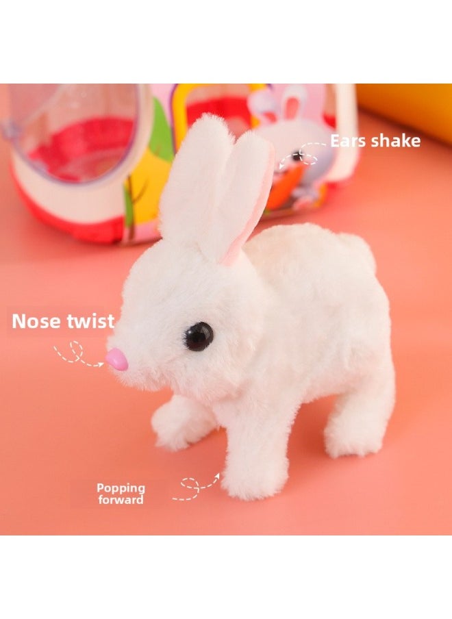 Children's Electric Toy Rabbit Simulation Puppy Will Walk Will Call Will Nod And WAG Tail Plush Toy Wholesale-Color:Naked Bunny (bag) Battery Self-contained  - Image 5