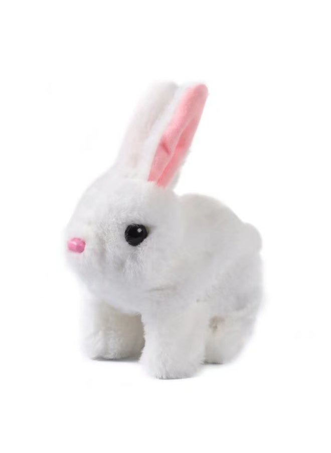 Children's Electric Toy Rabbit Simulation Puppy Will Walk Will Call Will Nod And WAG Tail Plush Toy Wholesale-Color:Naked Bunny (bag) Battery Self-contained  - Image 1