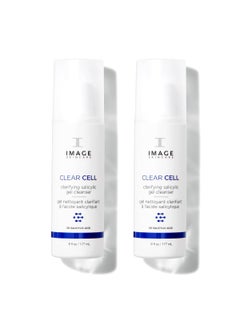 IMAGE Skincare CLEAR CELL Salicylic Gel Cleanser Gentle Foaming Face Wash Removes Excess Oil and Shine for Oily Prone Skin 6 oz Pack of 2
