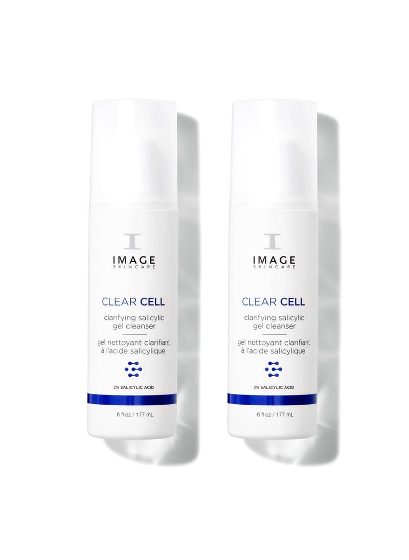 IMAGE SKINCARE - IMAGE Skincare CLEAR CELL Salicylic Gel Cleanser Gentle Foaming Face Wash Removes Excess Oil and Shine for Oily Prone Skin 6 oz Pack of 2 - Image 1