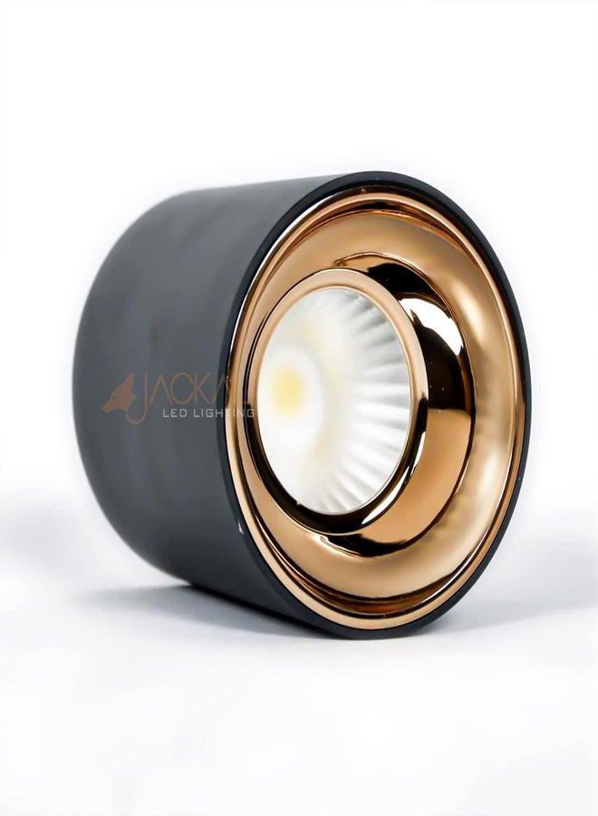 JACKAL® LED 6 Watts Warm White Round Surface Light Cylindrical Shape Indoor Ceiling Mounted Spot Light Cob Down Light Aluminium Body - Pack of 4 - Image 2