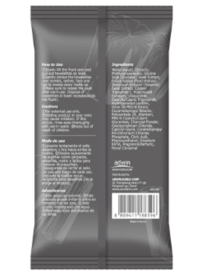 Purederm - CHARCOAL Make-up Remover Cleansing Towelettes 30sheets. - Image 1