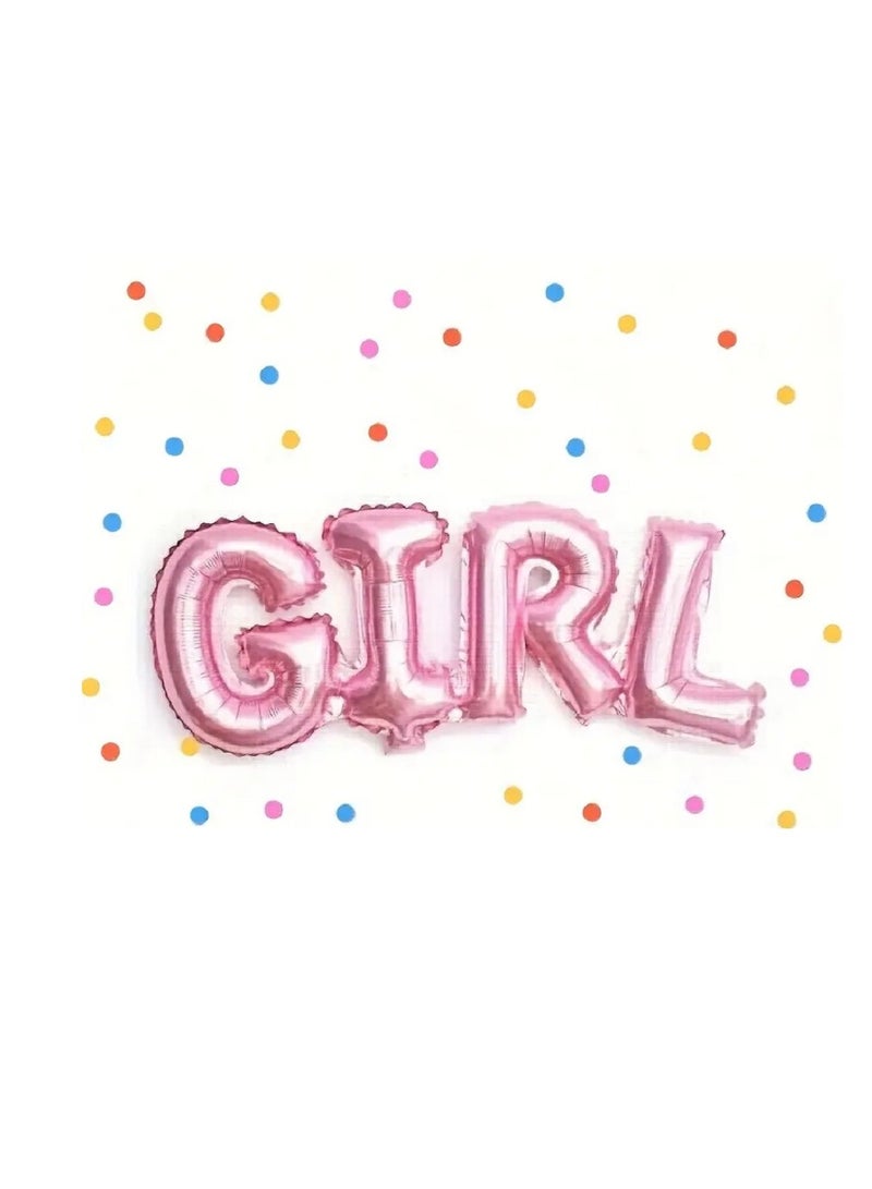 بالون فويل بتصميم كلمة فتاة  لاعياد ميلاد البنات واحتفال استقبال المولودة والديكور - Image 1