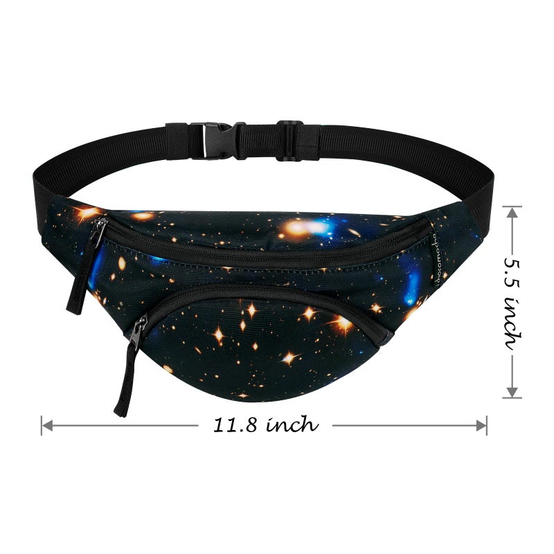 Choco Mocha Kids Fanny Pack Boys Fanny Pack for Kids 4-6 6-9 Toddler Fanny Pack Boy 2-4 3-5 Boy Children Waist Pack Galaxy Belt Bag for Little Boys Kids Hip Belly Pack 6-8 9-10 Gifts Black - Image 3