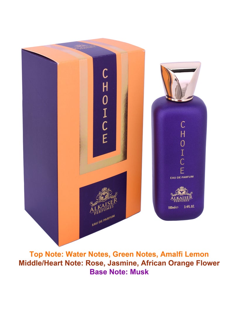 CHOICE Women Eau De Parfum 100ml ALKAISER PERFUMES Elevate Your Scent Experience with Timeless Elegance